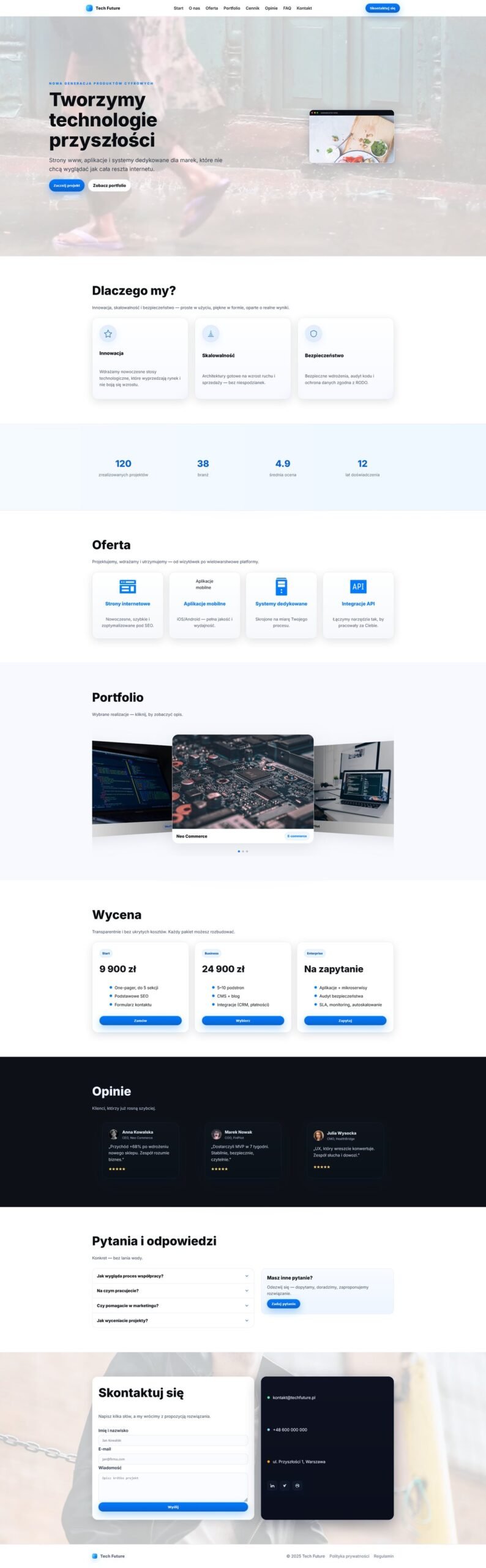 portfolio stron internetowych WordPress – projekt Asthetix